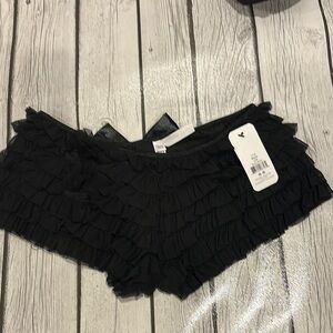 Black coquette ruffle Panties Intimates Sleepwear one size Valentine’s Day ready